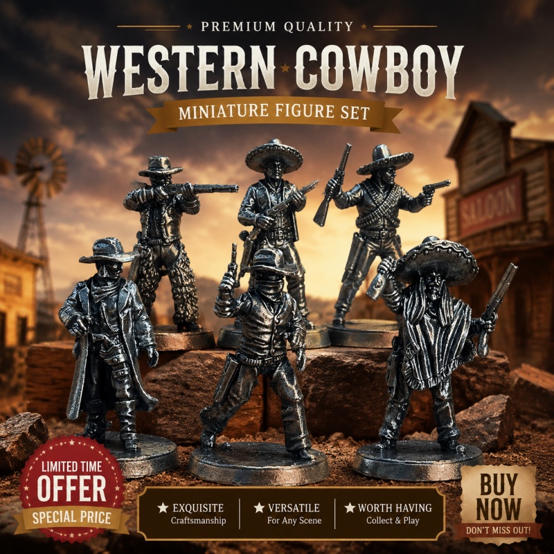 Board Game Wild Wild - Wild West Cowboy White Copper Miniatures