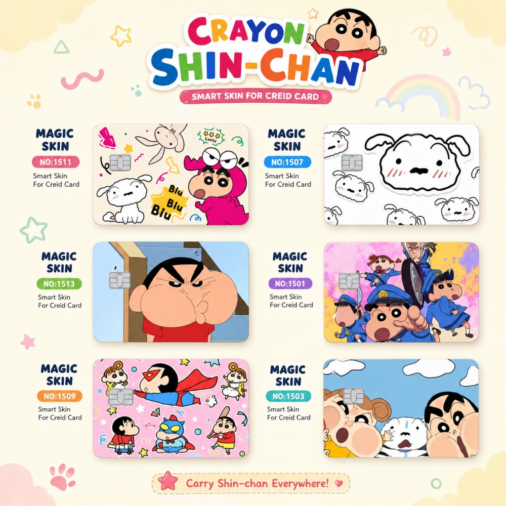 Board Game Card - Anime Crayon Shin-Chan Poker Sticker Small