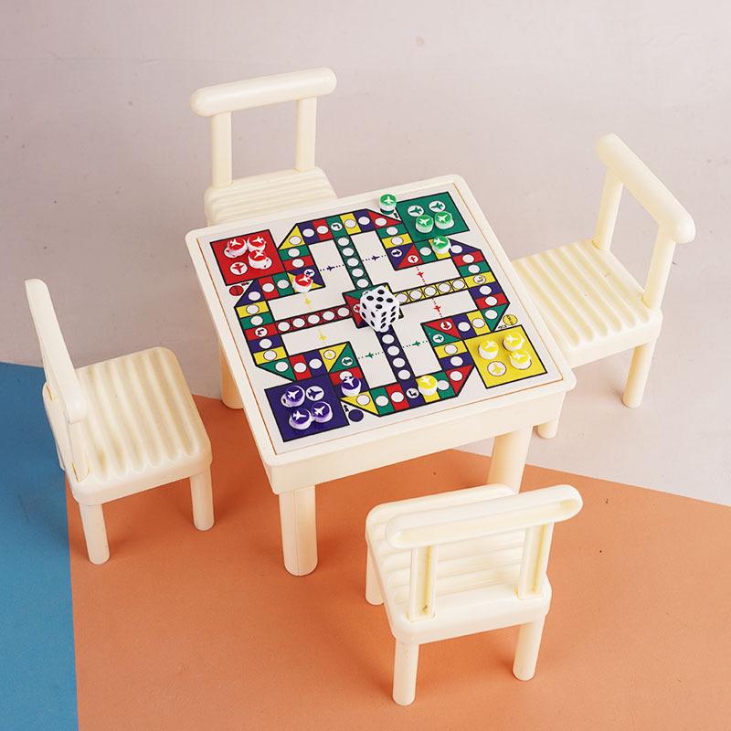 Board Game Ludo - 1Set Miniature Chess Table With Chair