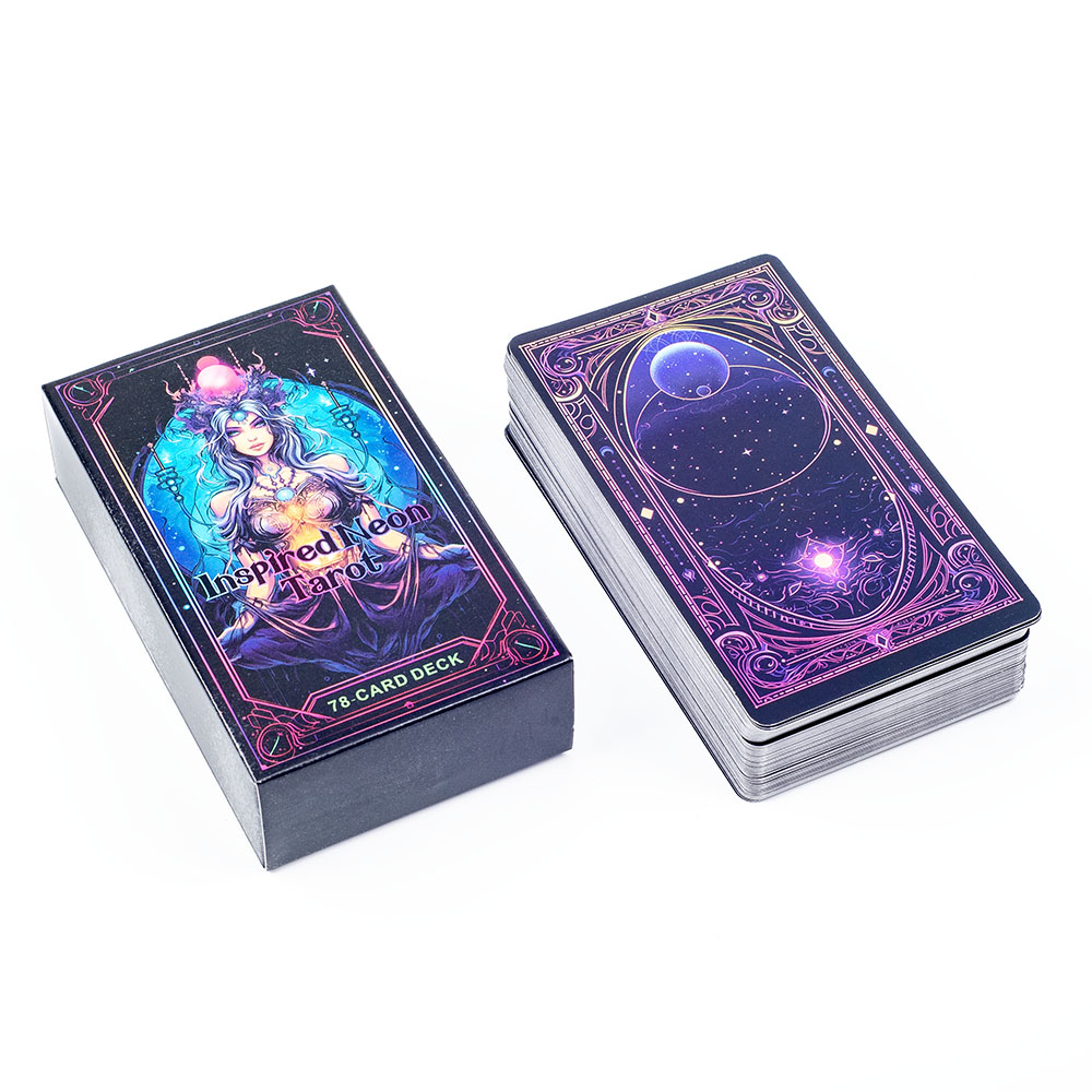 Board Game Inspiration - Inspired Neon Tarot Deck 78 Cards