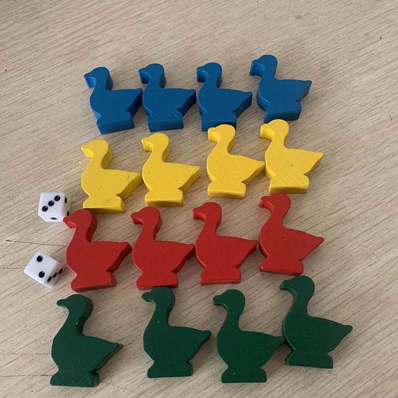 Board Game Catan - 16pcs/set Goose Shaped Wooden Chess Game