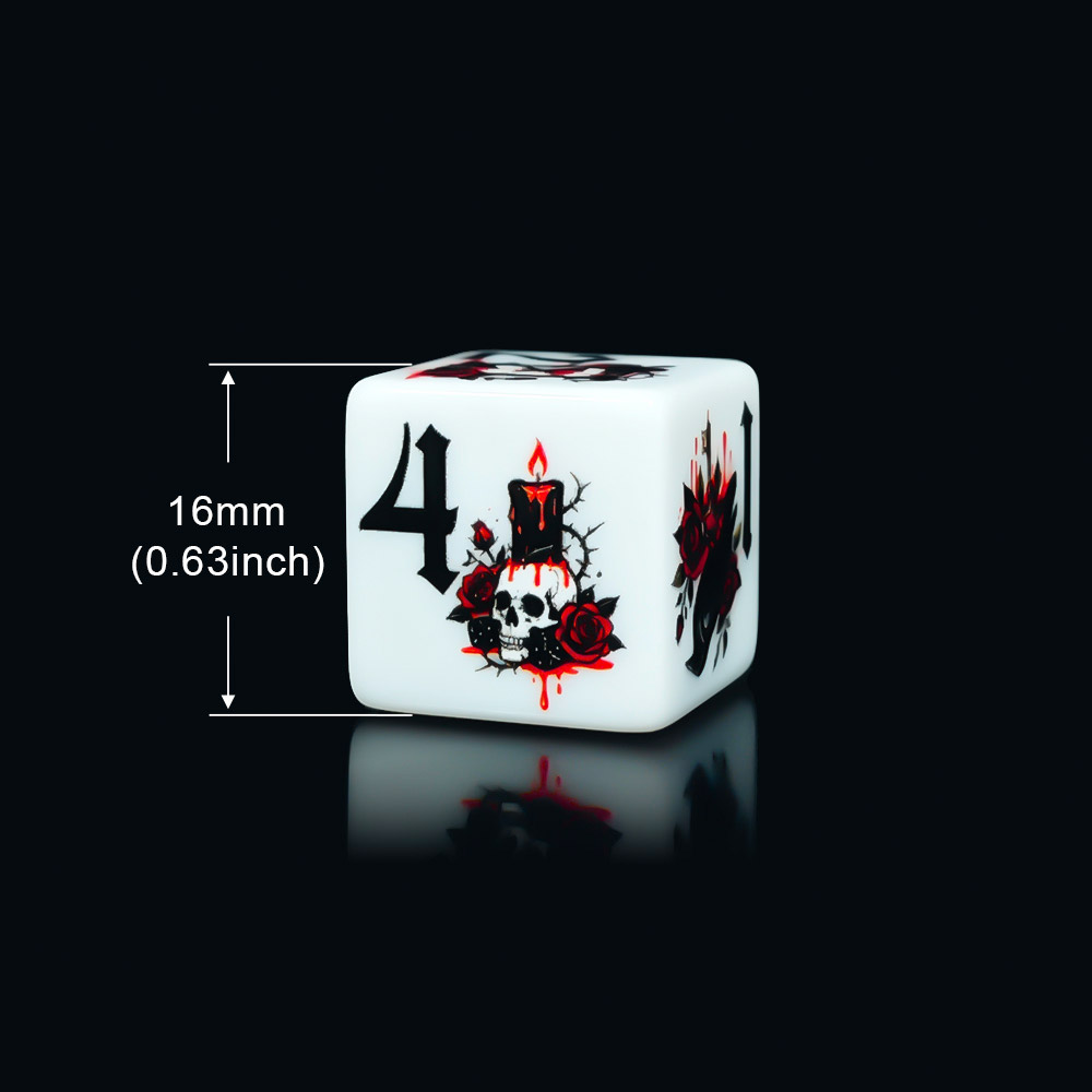 12Pcs Gothic Rose 16MM Printed - Board Game Live recension och pris