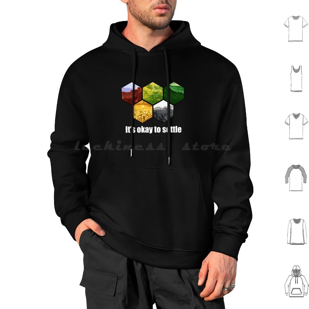 It _ S Okay To Settle Hoodie C - Board Game Catan recension och pris