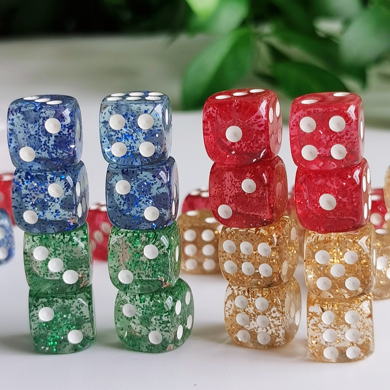 Set of 10pcs Glitter Dice Roll - Board Game Digital recension och pris