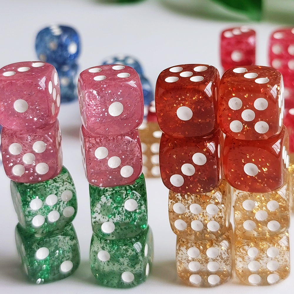 Set of 10pcs Glitter Dice Roll - Board Game Digital recension och pris