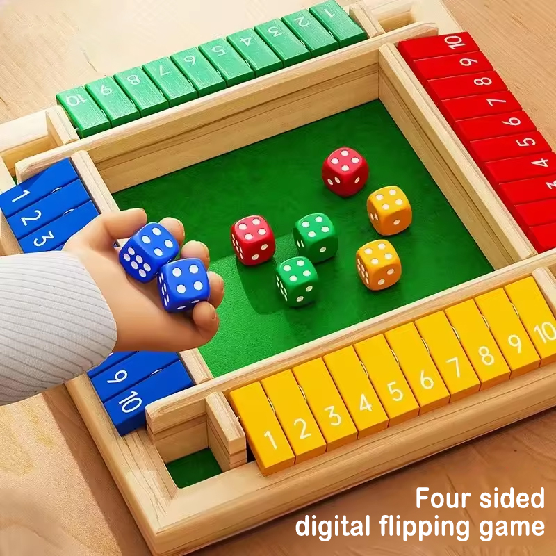 Box Game Wooden Dice Four-Side - Board Game Flip 7 recension och pris