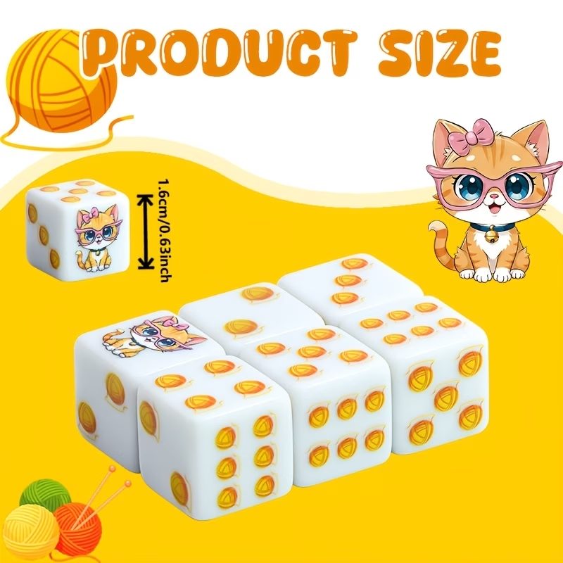 6Pcs Cat Paw Print Polyhedral  - Board Game Live recension och pris