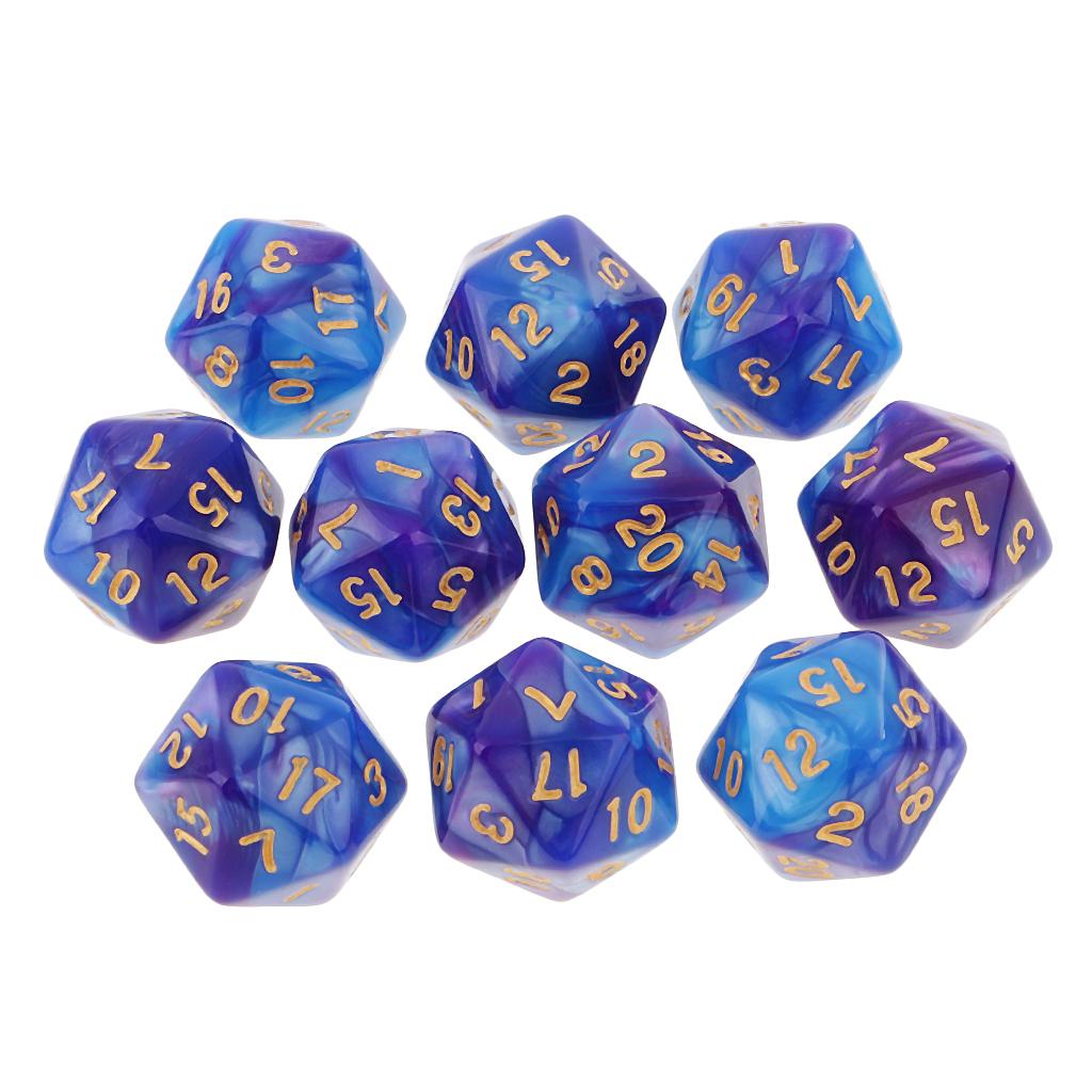 10pcs Polyhedral 20 Sided Dice - Board Game Digital recension och pris