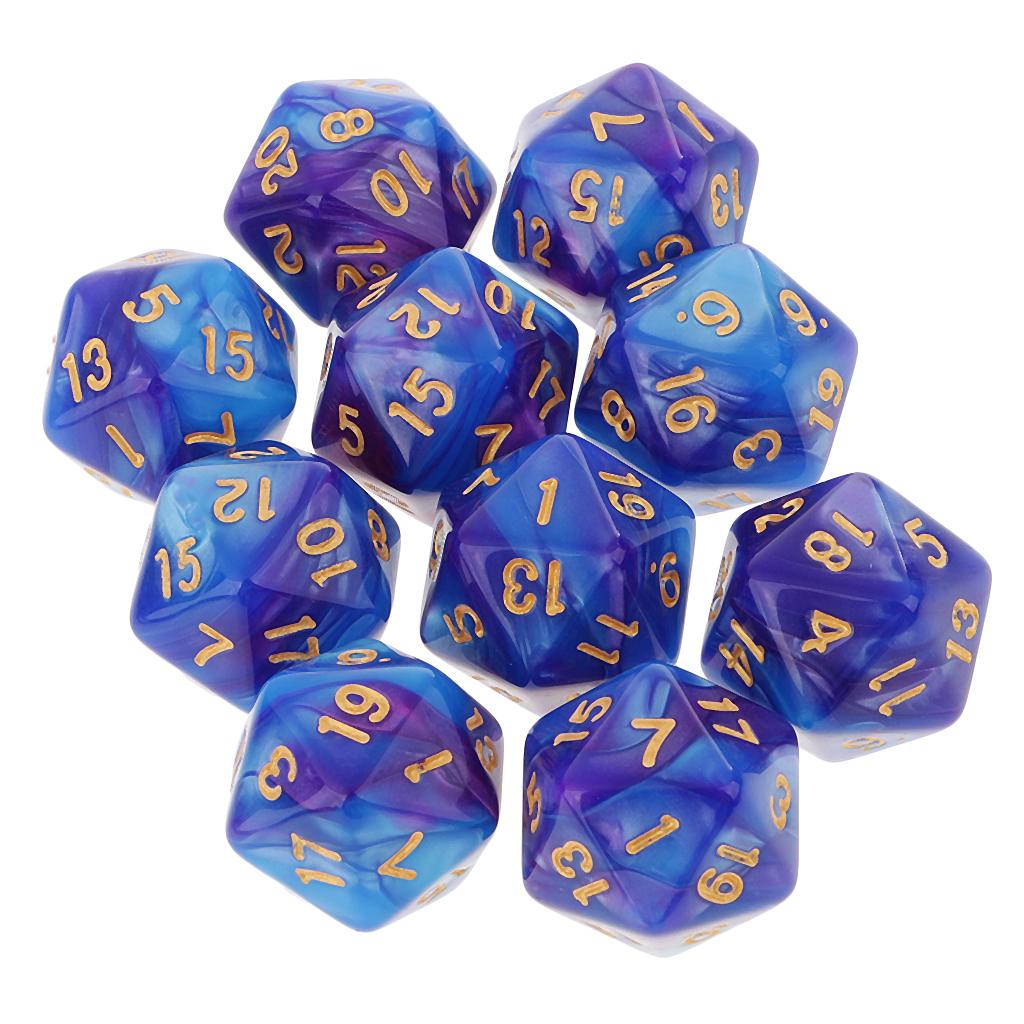 10pcs Polyhedral 20 Sided Dice - Board Game Digital recension och pris