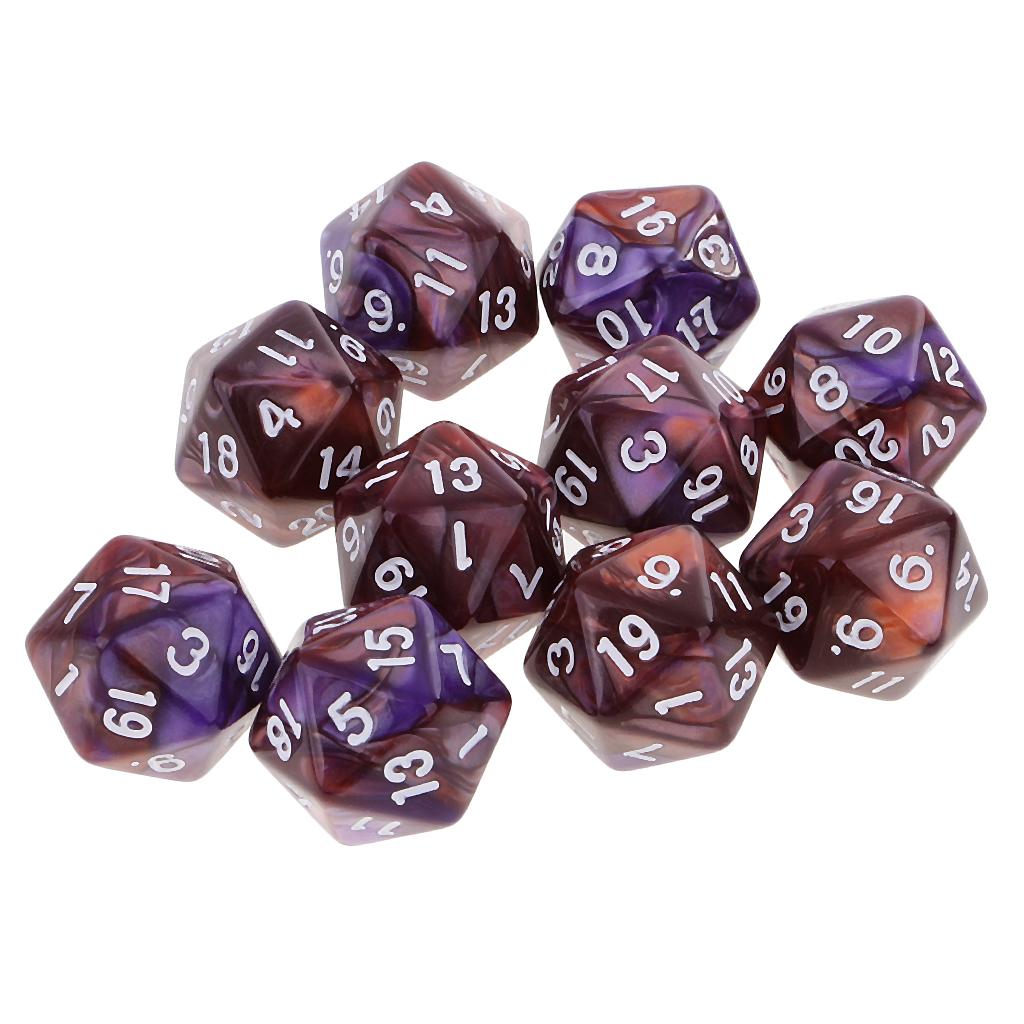 10pcs Polyhedral 20 Sided Dice - Board Game Digital recension och pris