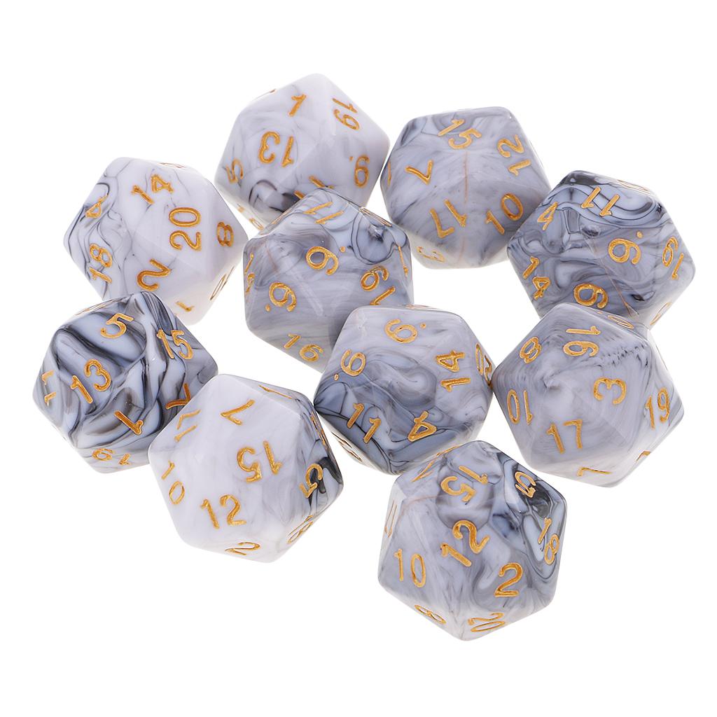 10pcs Polyhedral 20 Sided Dice - Board Game Digital recension och pris