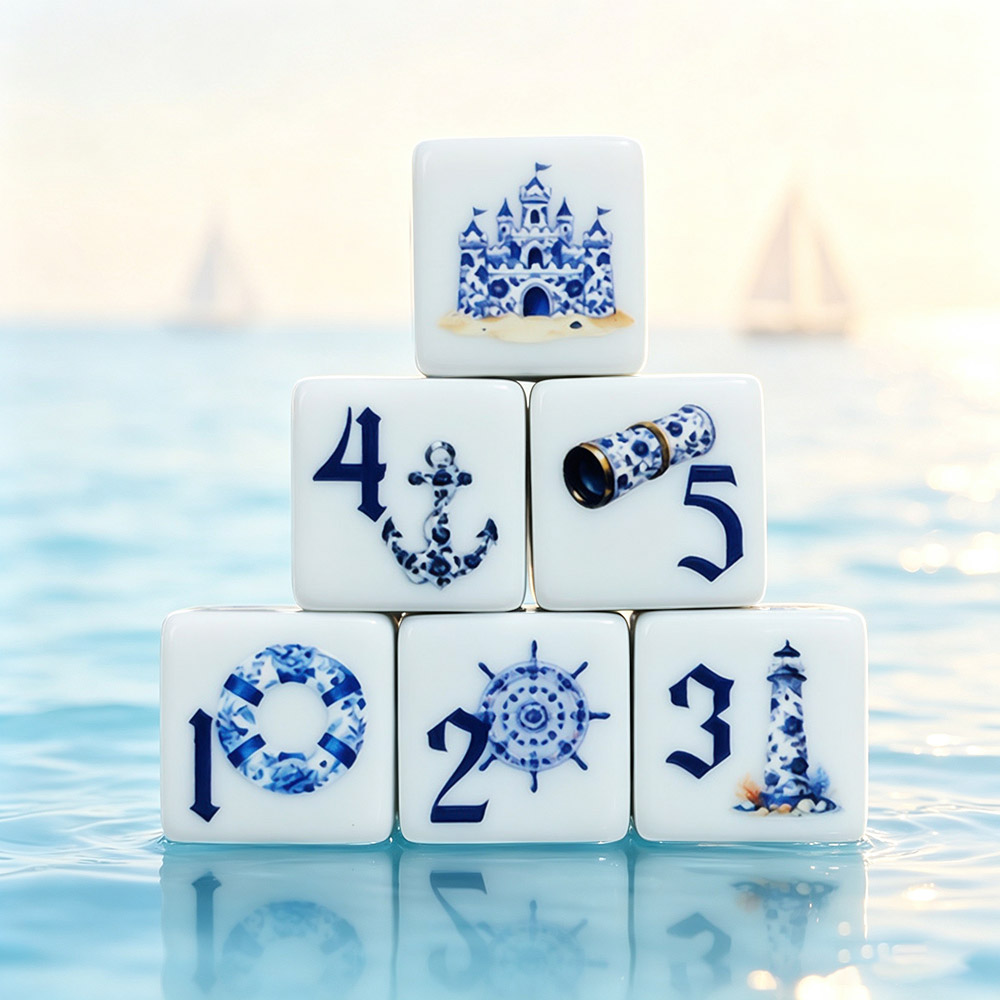 12Pcs Blue Nautical 16MM Print - Board Game Live recension och pris