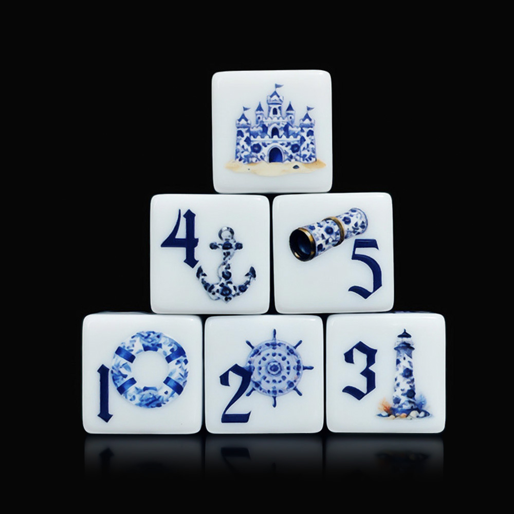 12Pcs Blue Nautical 16MM Print - Board Game Live recension och pris