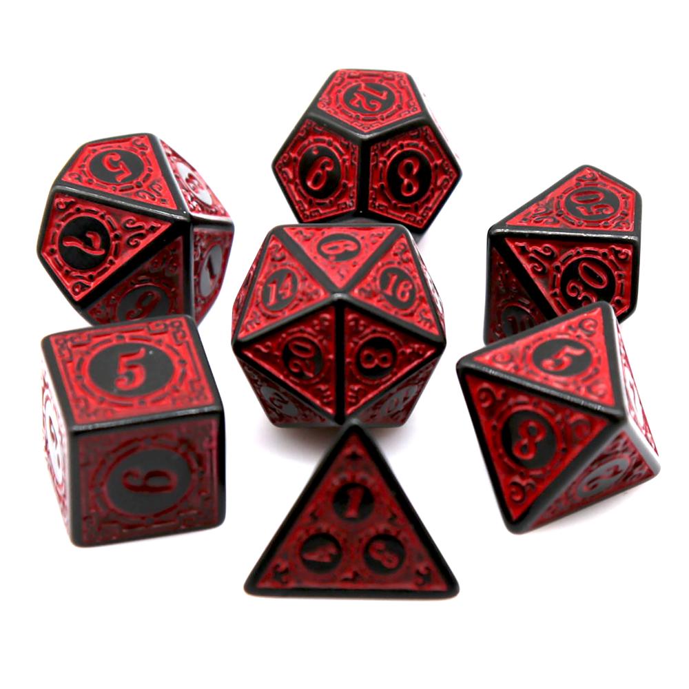 7Pcs Black Red Acrylic Polyhed - Board Game Live recension och pris