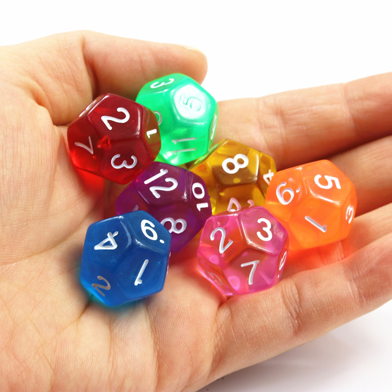 10Pcs 12 Sided Transparent Col - Board Game Digital recension och pris