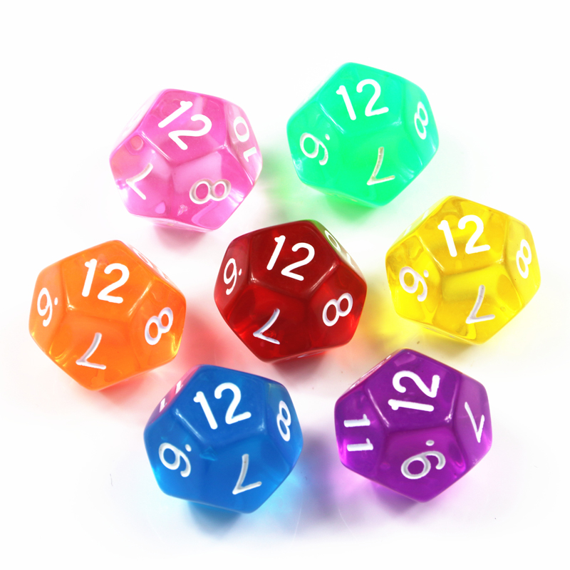 10Pcs 12 Sided Transparent Col - Board Game Digital recension och pris
