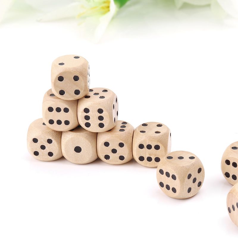 10Pcs Wooden 6 Sided D6 Faces  - Board Game Digital recension och pris